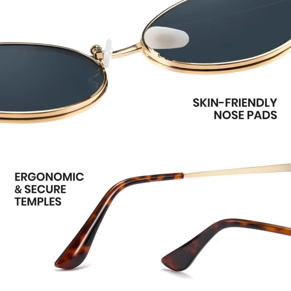 Retro Oval Women's Sunglasses Lightweight Vintage Cat Eye Trendy Shades Men's Outdoor Sunglasses Protective Lenses view 6