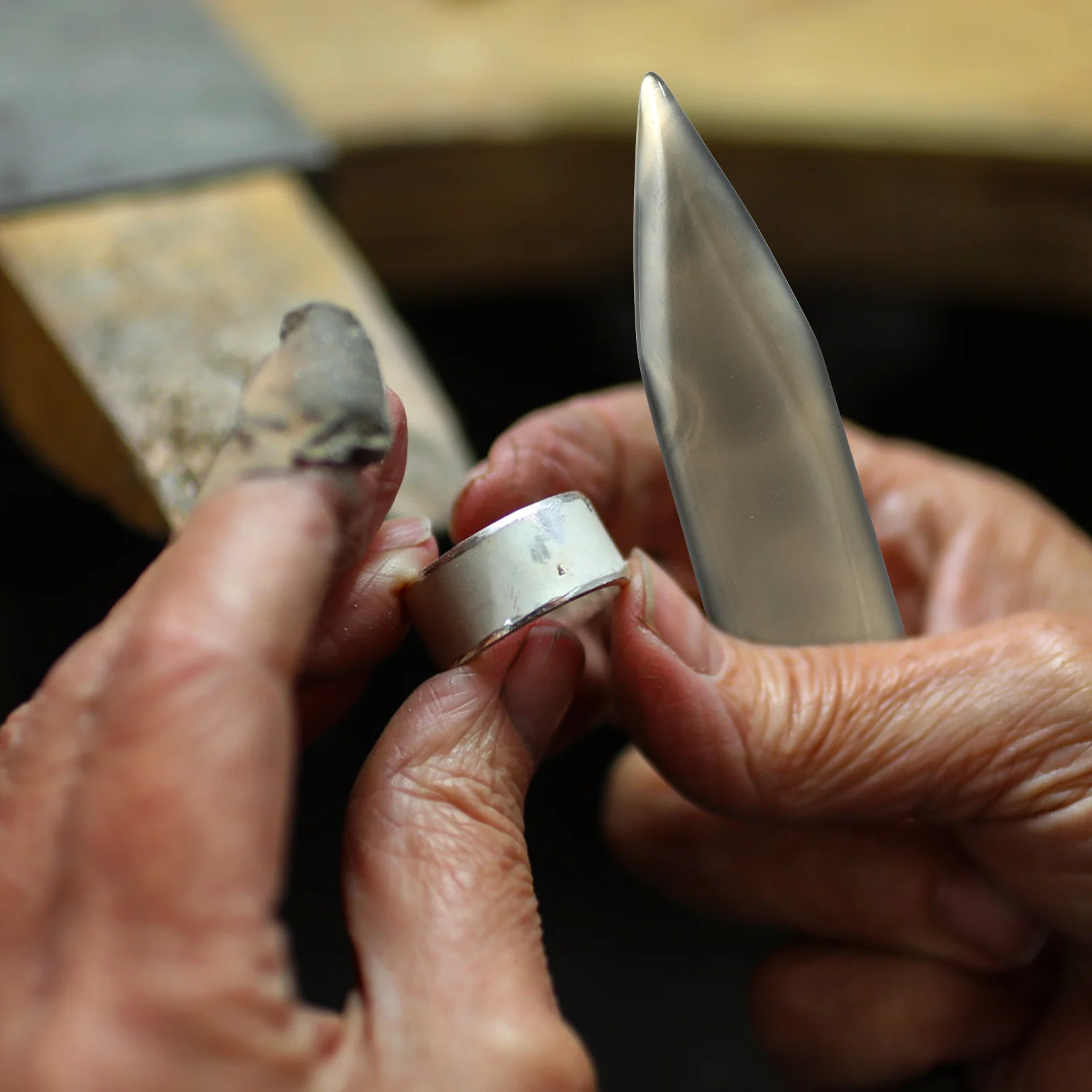 

1Set Jewelry Maintenance Tools Agate Polishing Tools Professional Kit for Gold Silver Copper Jewelry Rings Polishing 7cm