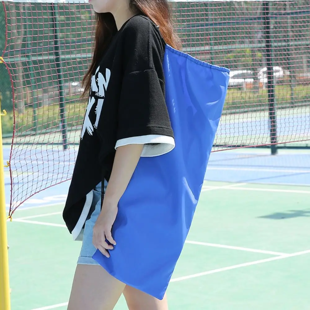 Waterproof Badminton Racket Bag Large Capacity Drawstring Pocket Badminton Storage Bag Single Shoulder Protective Cover