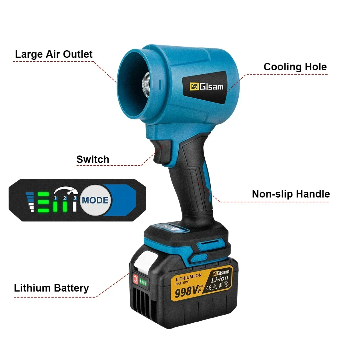 G Nakon 300000 RPM Fırçasız Elektrikli Turbo Üfleyiciler Jet Fan 400 M/S El Yaprak Üfleyici Toz Üfleme Makita 18 V Pil Pimleri