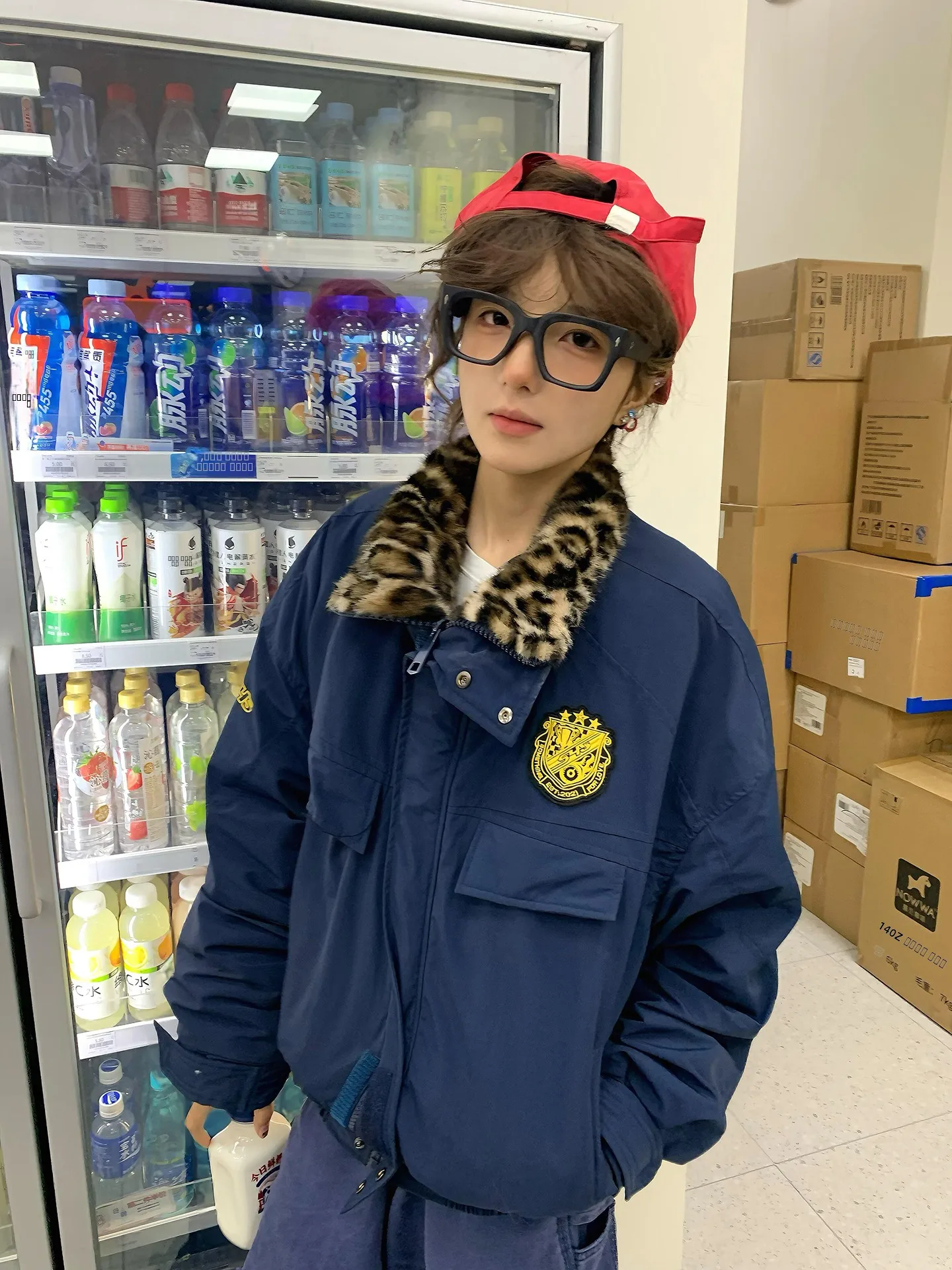 

Tibetan Blue Leopard Print Tee-Proof Men's Cotton Jaet Winter Thiened Fce Lined ort Sle High Quali Cotton Coat