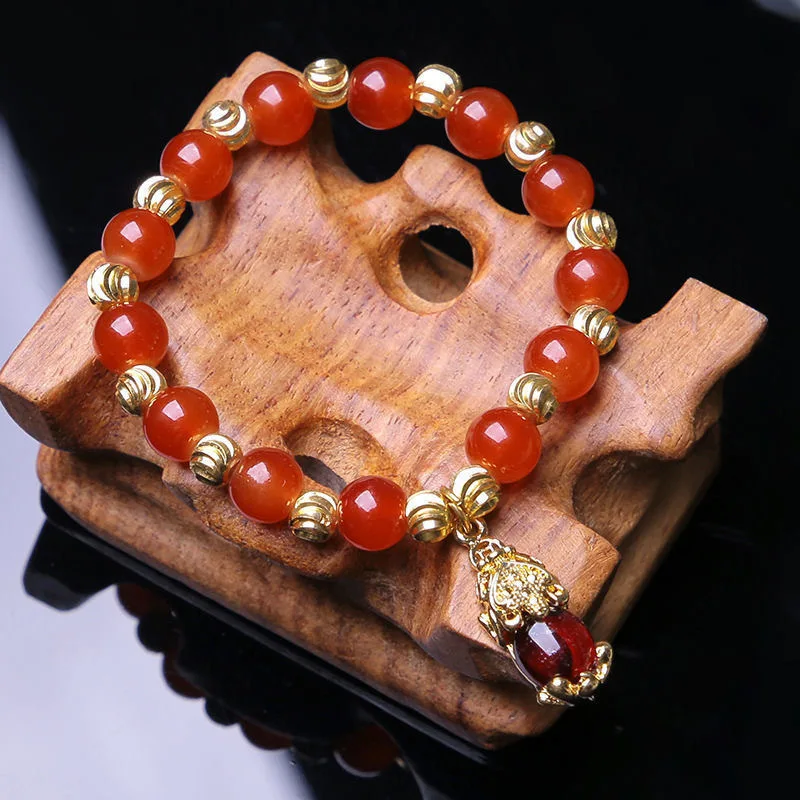 Jade Pixiu Bracelet, Chrysoprase, Carnelian Bracelet, Male and Female Couple Bracelet