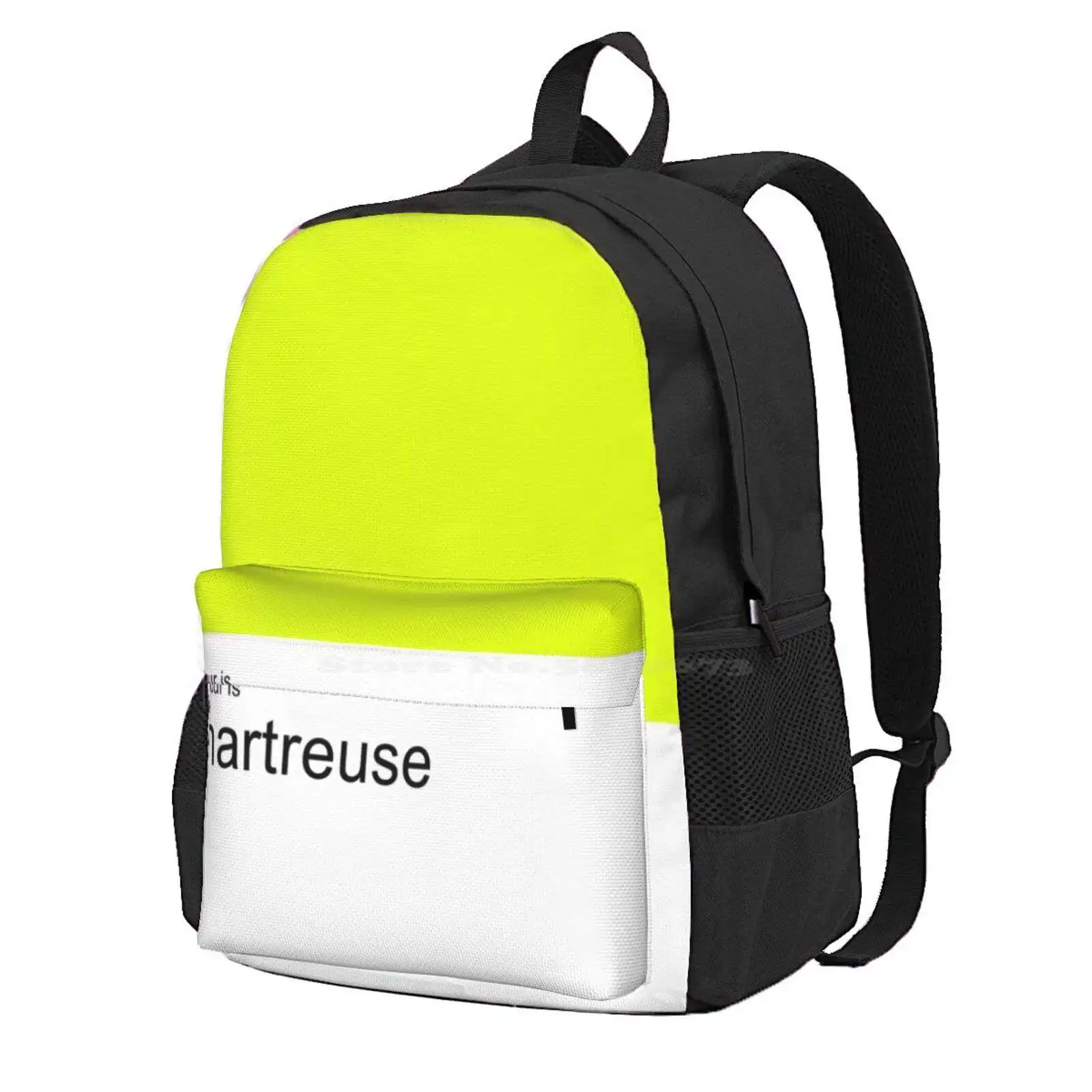 My Colour Is Chartreuse Hot Sale Schoolbag Backpack Fashion Bags Colour Color Chartreuse Modern Contemporary Yellow Flat