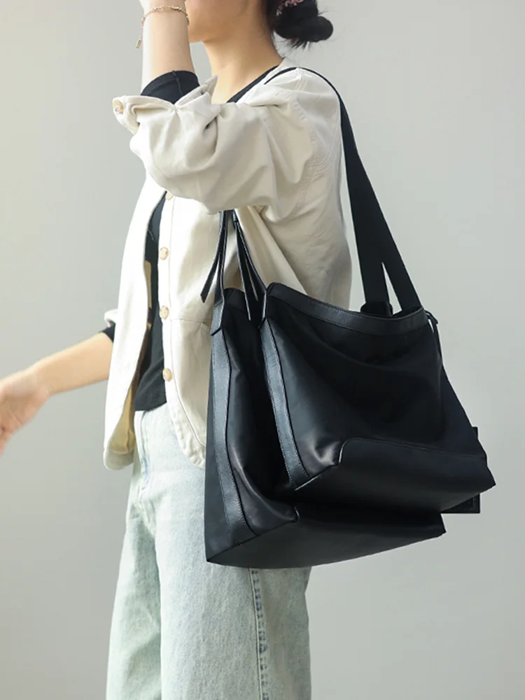 حقيبة يد نسائية ذات سعة كبيرة وخفيفة الوزن وحقيبة كتف واحدة بتصميم حصيرة حضرية وحقيبة يد مغناطيسية بإغلاق أزرق