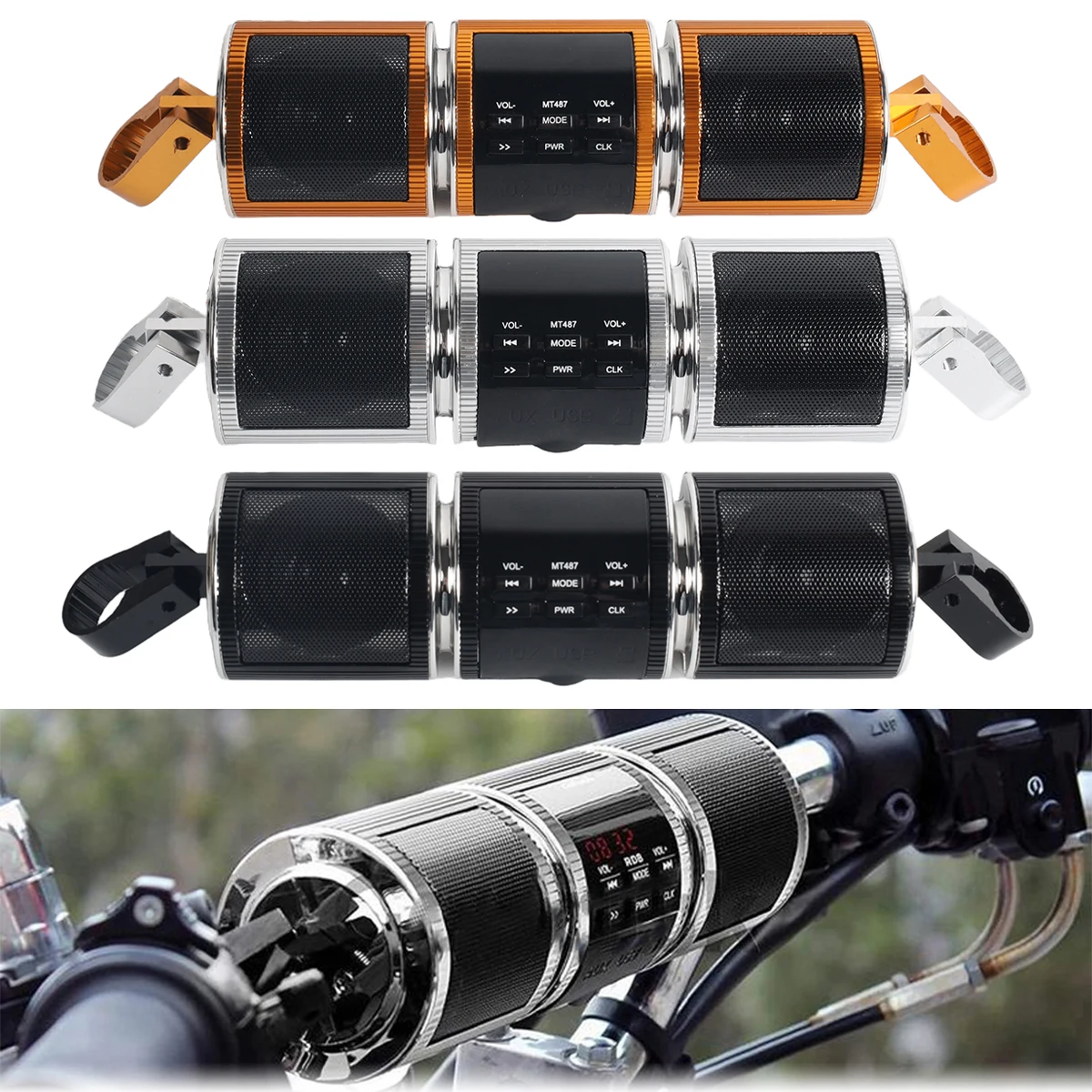 

Универсальный мотоциклетный динамик, MP3-плеер, FM-радио, напряжение: 12 В, мощность динамика: 5 Вт, водонепроницаемость: IP4