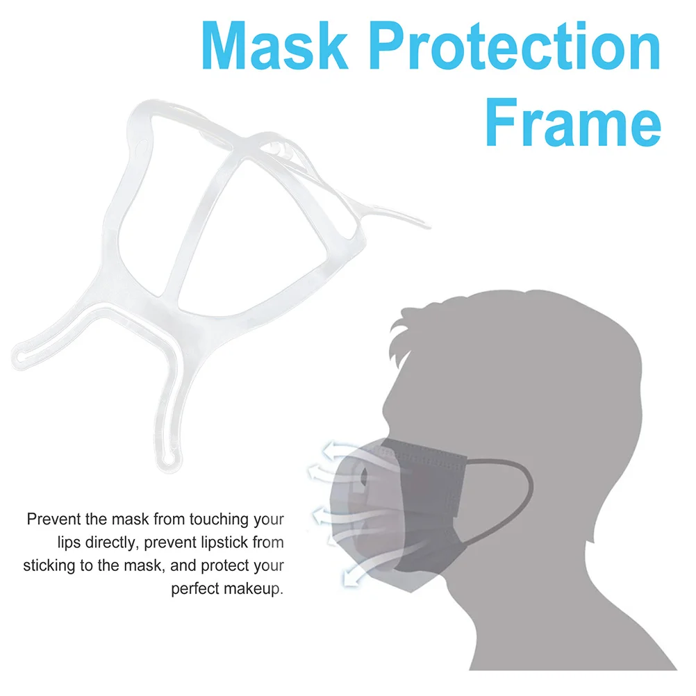 5pcs Silicone Bracket 3D Insert Mask Inner Frame Non-Stuffy Mouth Guard Breathable Face Mask Support For Summer Comfort