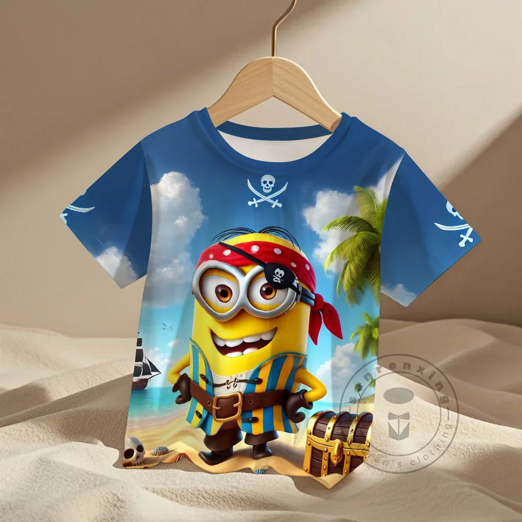 

3D Print Cartoon Minions Baby Clothing 5 To 14 Years Male Outdoor Clothes For Children Boy Girl Child T-Shirt Top Shirt