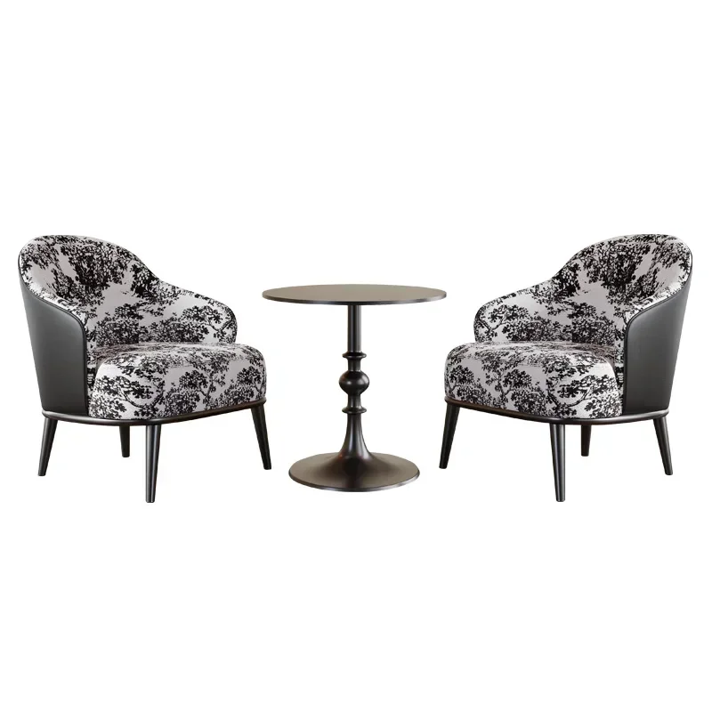 Chaise de loisirs de style médiéval, design français rétro, hôtel, famille d'accueil, canapé de réception unique, table et chaises de négociation