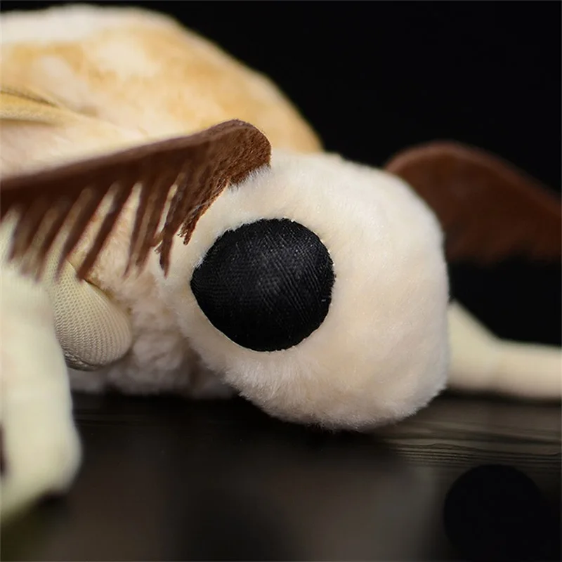 27x33cm Silk Moth Fidelity Silkworm Plushie Fly Plush Toys Lifelike Insect Animals Simulation Stuffed Doll Kawai Toy Gifts Kid