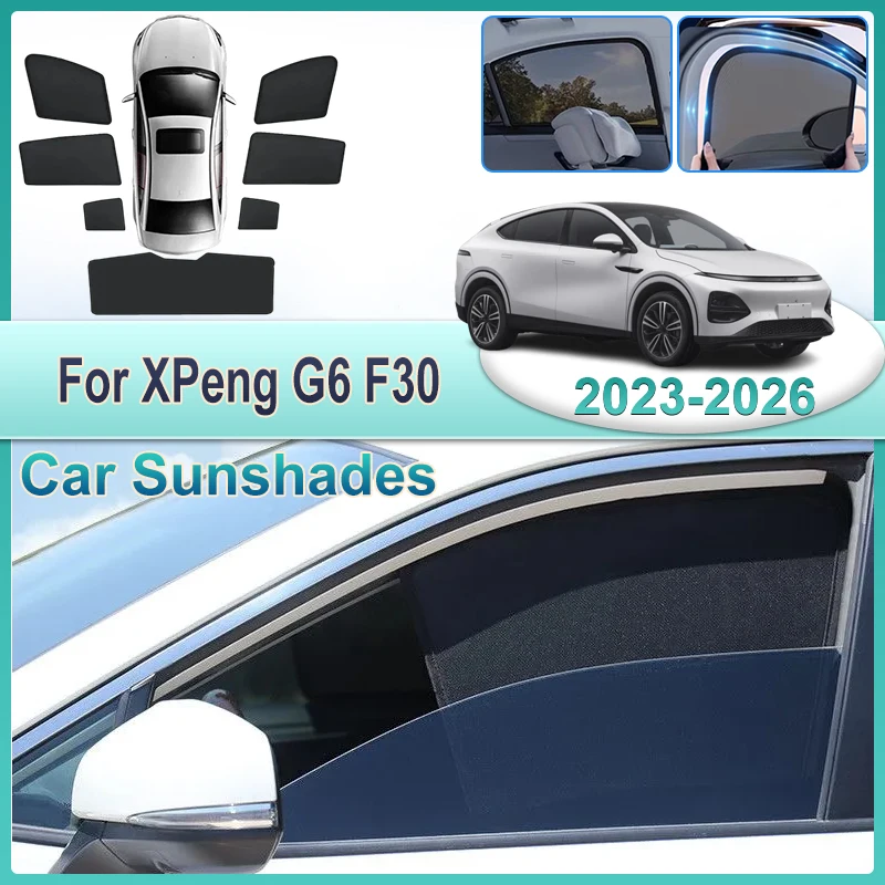 Car Sunshades Pad For XPeng G6 Accessories 2025 2023 2024 2026 Car Mesh Sun Shade Magnetic Sunshade Anti-UV Privacy Blocks Heat
