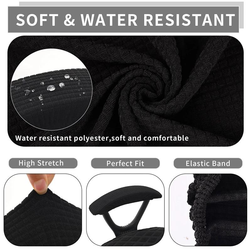 Elastic Chair Armrest Cover, Washable Slipcover, Elastic, Dustproof, Elbow, Office, Computer, 2Pcs Set