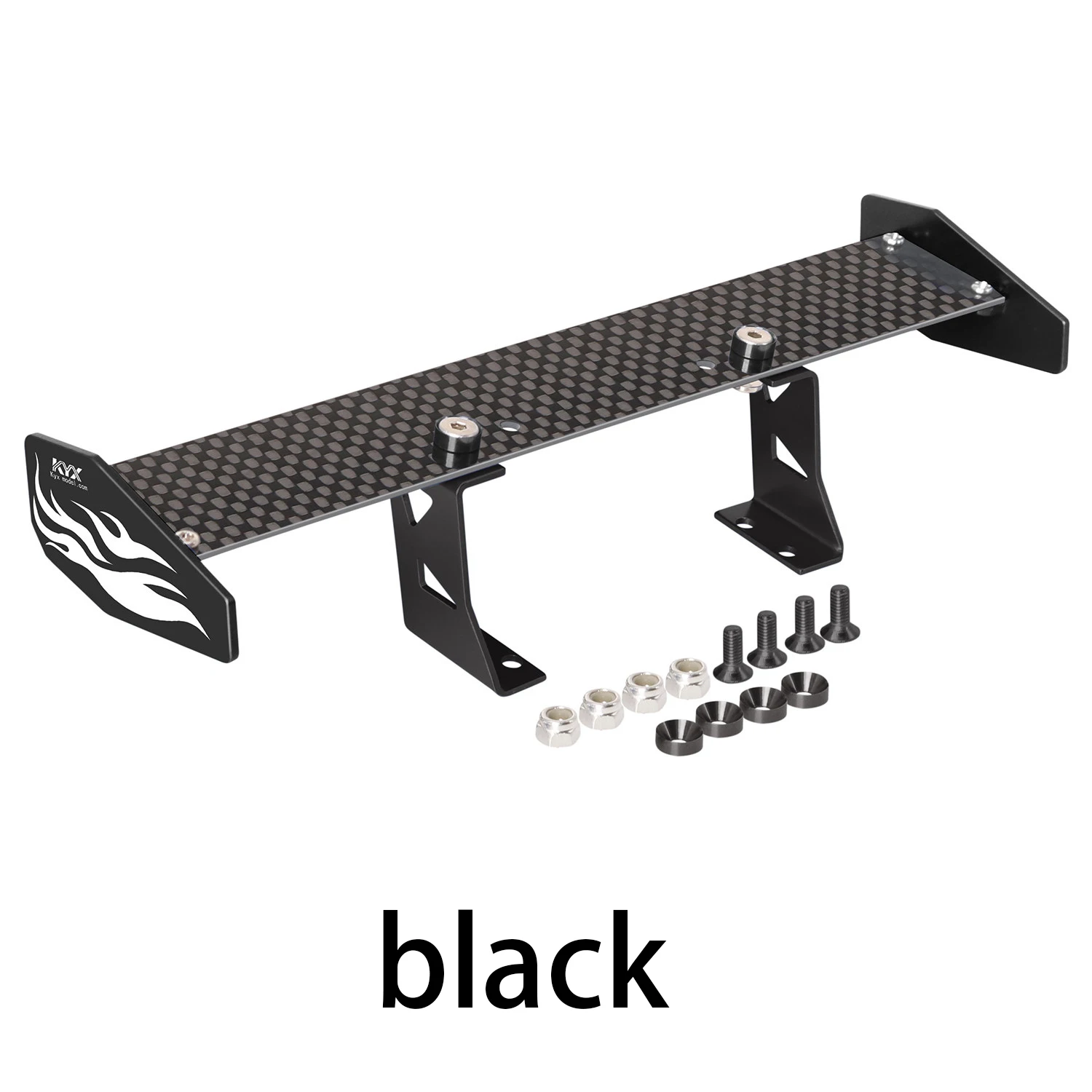 RC1/10 Scale Simulation Model Car Frame DIY Modification Downforce Wing Carbon Fiber And Aluminum Alloy Rear Single Tail Wing