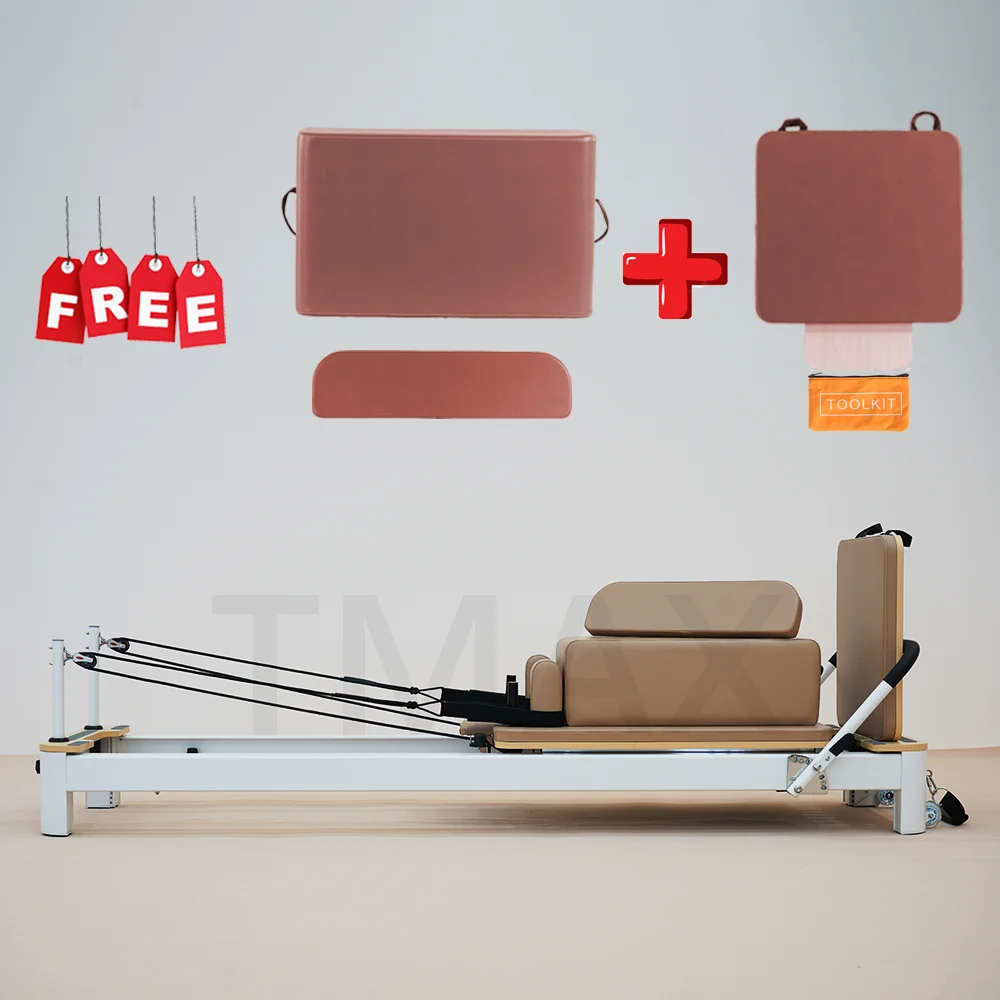 Tmax Hot Sales Weißer Aluminium-Pilates-Reformer für gewerbliche Nutzung, Studio-Pilates-Maschinenformer