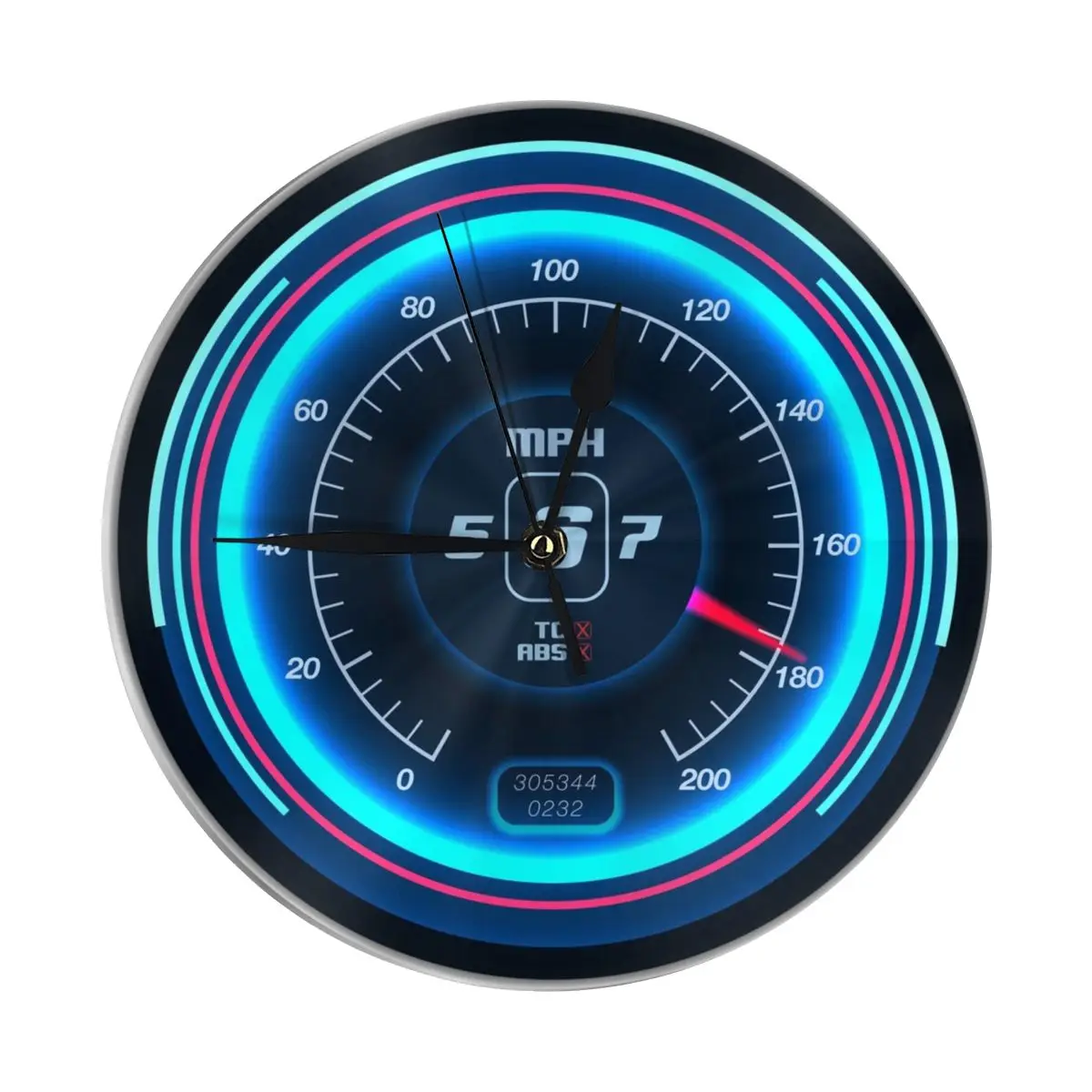 Neon Speedo Wall Clock Easy to Read Wall Mounted Clock With Silent for Home Decor