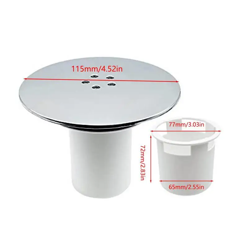 Floor Drain Round Shape Bath Shower Floor Strainer Bathroom Insert Drain With Silicone Seal For Keeping Dry Toilet Washroom