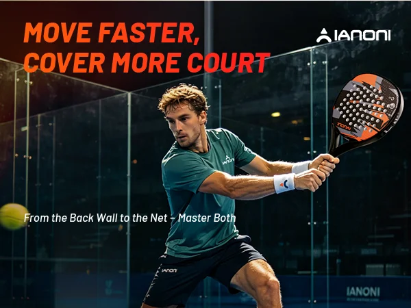 IANONI 8100 ORANGE Padel Racket Carbon Fiber Surface with EVA Memory Flex Foam Core Lightweight Padel Racquet