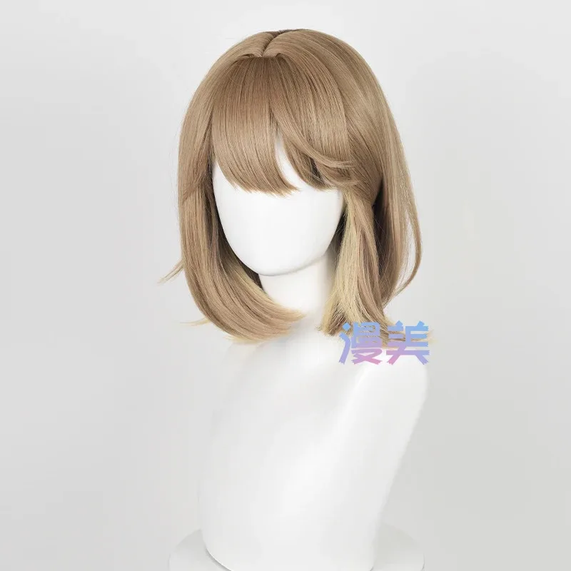 ゲームリバースレグルスコスプレウィッグ 38 センチメートル混合色ショートヘア耐熱合成ハロウィンカーニバルパーティー頭皮かつら