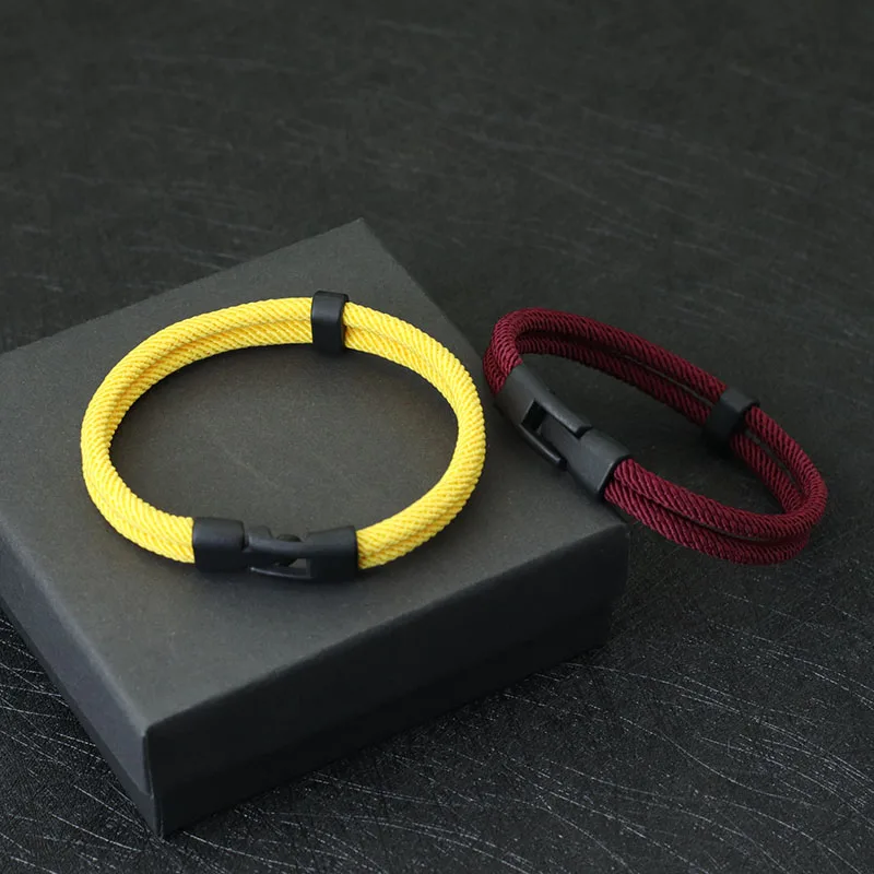 New Fashion Men Bracelet Thread Double Layer Detachable Matching Stackable Braslet Leisure Accessories Hombre Erkek Bileklik image 2