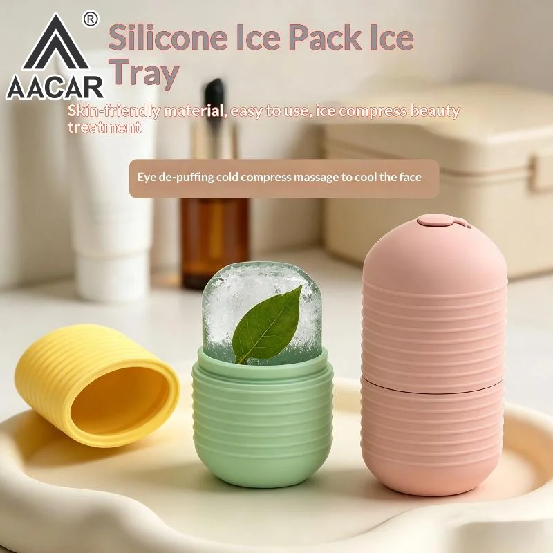 1 pièce Rouleau de massage facial en silicone pour boules de glace, outil de soin de la peau et de lifting et de contouring du visage