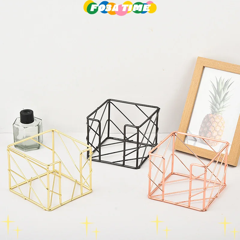 

Sticky Note Holder Dispenser Notepad Holder Desk Storage Box Creative Hollow Out Pattern Sticky Notes Box Office Supplies