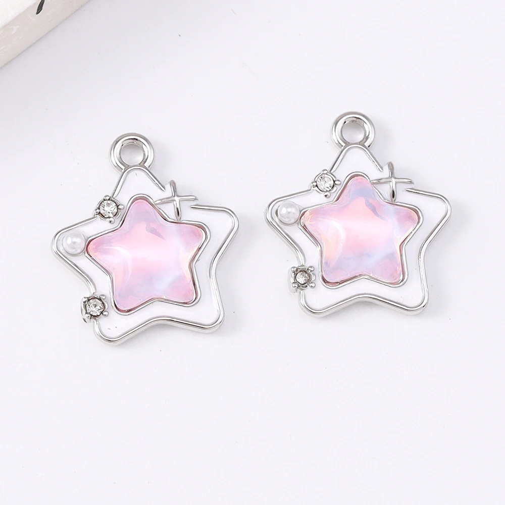 

5pcs Cute Crystal Star Pendant Charms for Jewelry Making Necklace Earrings Bracelet DIY Handmade Accessories