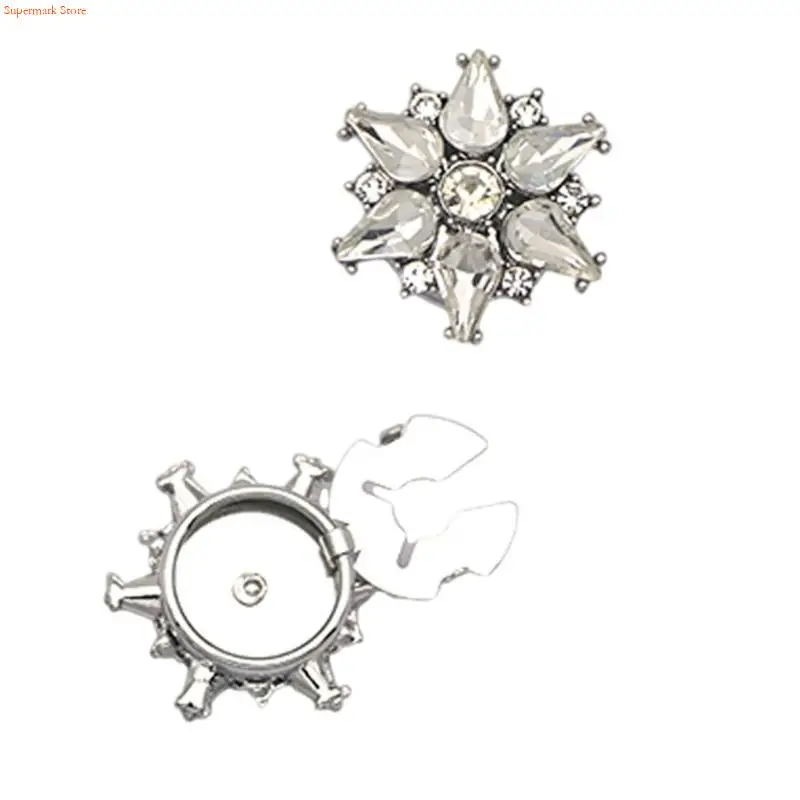 Q5WE Handmade Star Rhinestones Patches Camisa Botones decorativos Accesorio ropa