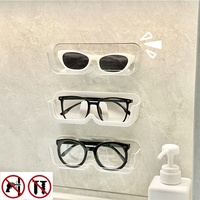 1/3/5pc Sunglasses Storage Box Glasses Display Cabinet Wall Mounted Perforated Free Sunglasses Storage Glasses Rack Home Tidying