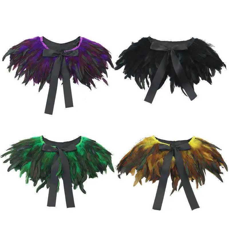 gothic-sle-chien-feather-awl-fake-collar-men's-accories-faionable-all-seasons-artificial-fiber-chien-plume-wrap