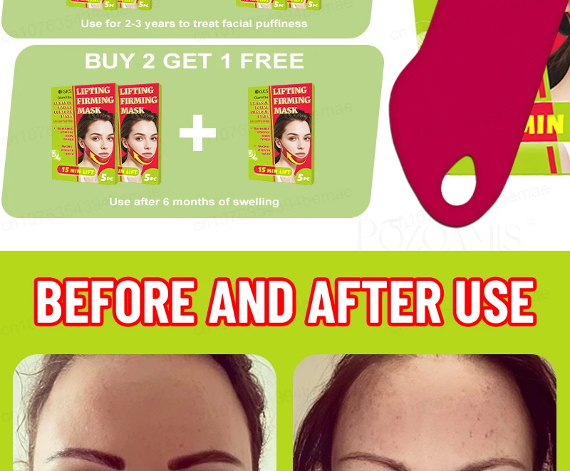 V-face Repair Mask, Eliminates double Chin, improves facial contouring, shaping bandage, quickly slims the face, removes masseter muscle, facial lifting band, anti-aging, deep hydration, creating a V-shaped face.
