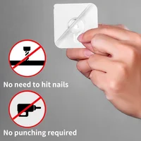 2/60pcs Self Adhesive Wall Hooks Strong Sticky Picture Frame Nails Hook Transparent Traceless Wall Hangers Kitchen Bathroom Hook - Image 5