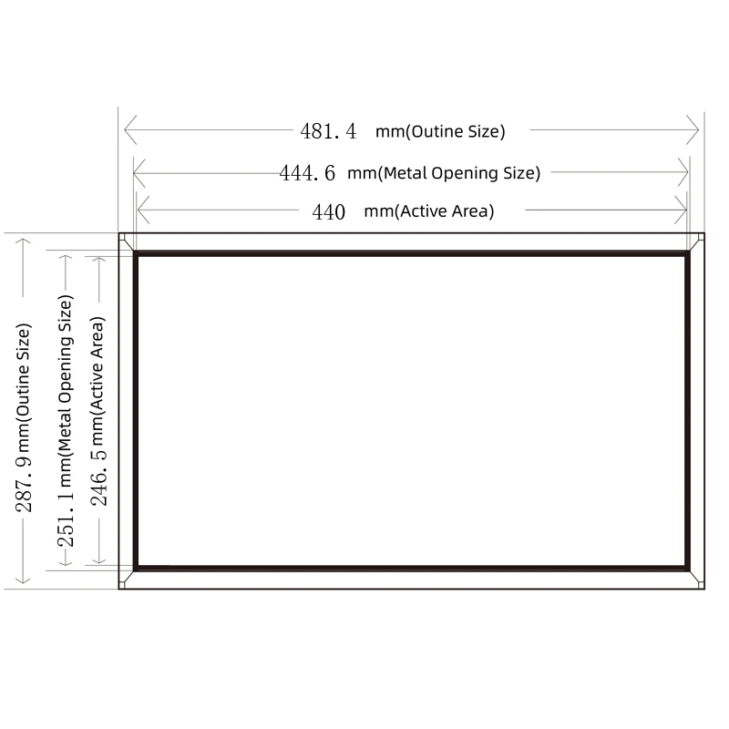 Custom 440*246.5mm Infrared Touch Screen Panels, IR touch frame, IR touch overlay kit for ATM Without Glass