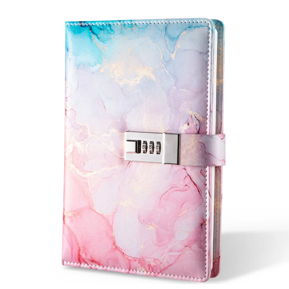 A5 Password Notebook School Secret Diary with Lock Kawaii Notes Book Office Bullet Log Writing Stationery