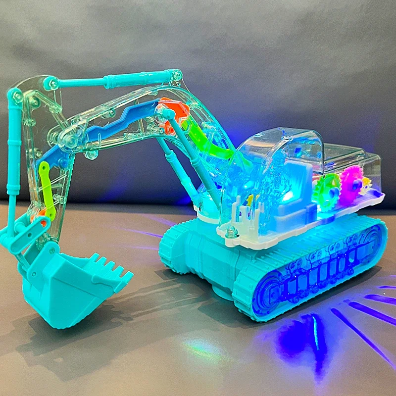 Children's Electric Excavator Toy Boy Light Music Sound and Light Universal Engineering Vehicle Sound Running Light Toy Gift