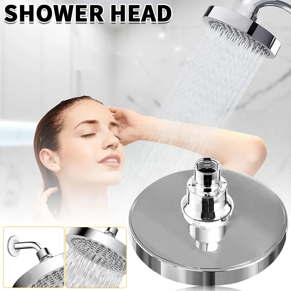 جديد 6 بوصة ارتفاع ضغط رأس دش المطر مع الذراع 1 دقيقة تركيب مصقول الكروم الأمطار دش رئيس مكافحة انسداد الفوهات #2