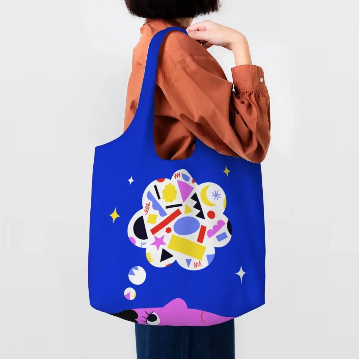 

Cute Dreamer Shopping Tote Bag Recycling Street Mmural Art Eldridge Canvas Grocery Shoulder Shopper Bags Handbags