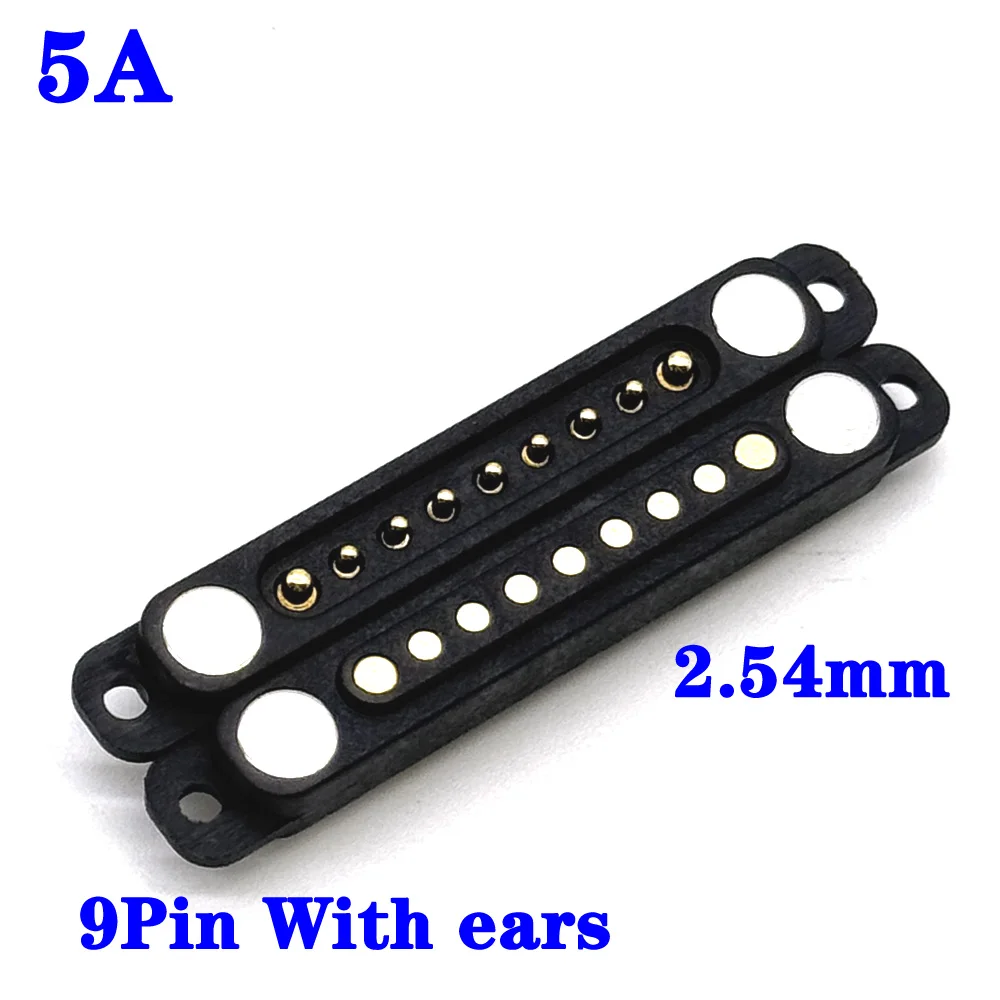 1sets DC 36V 5A Waterproof Magnetic Pogo Pin Connector 7Pin With Ears Pogopin Male Female Spring Loaded DC Power Socket