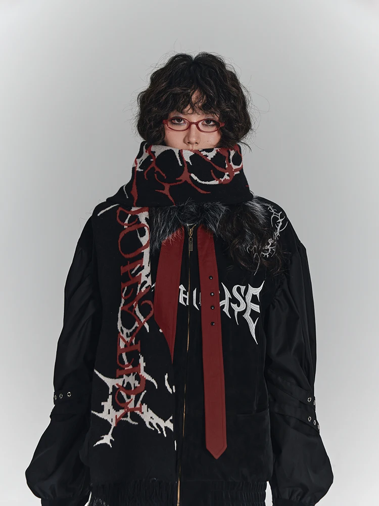 

Оригинальная американская хлопковая куртка YUKAHOUSE с вышитым меховым воротником, свободная универсальная верхняя одежда в стиле Y2K, женский топ на осень-зиму