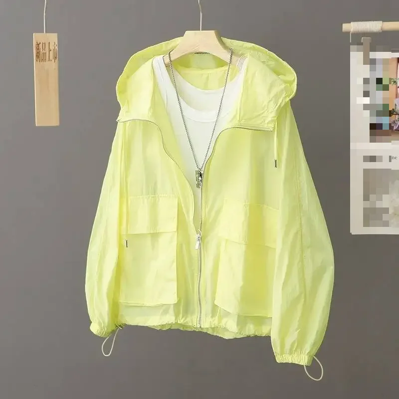 Women Sunscreen Coat Loose Large Size Breathable Sun-protective Clothing Fashion Outdoor Thin Quick-drying Top Female