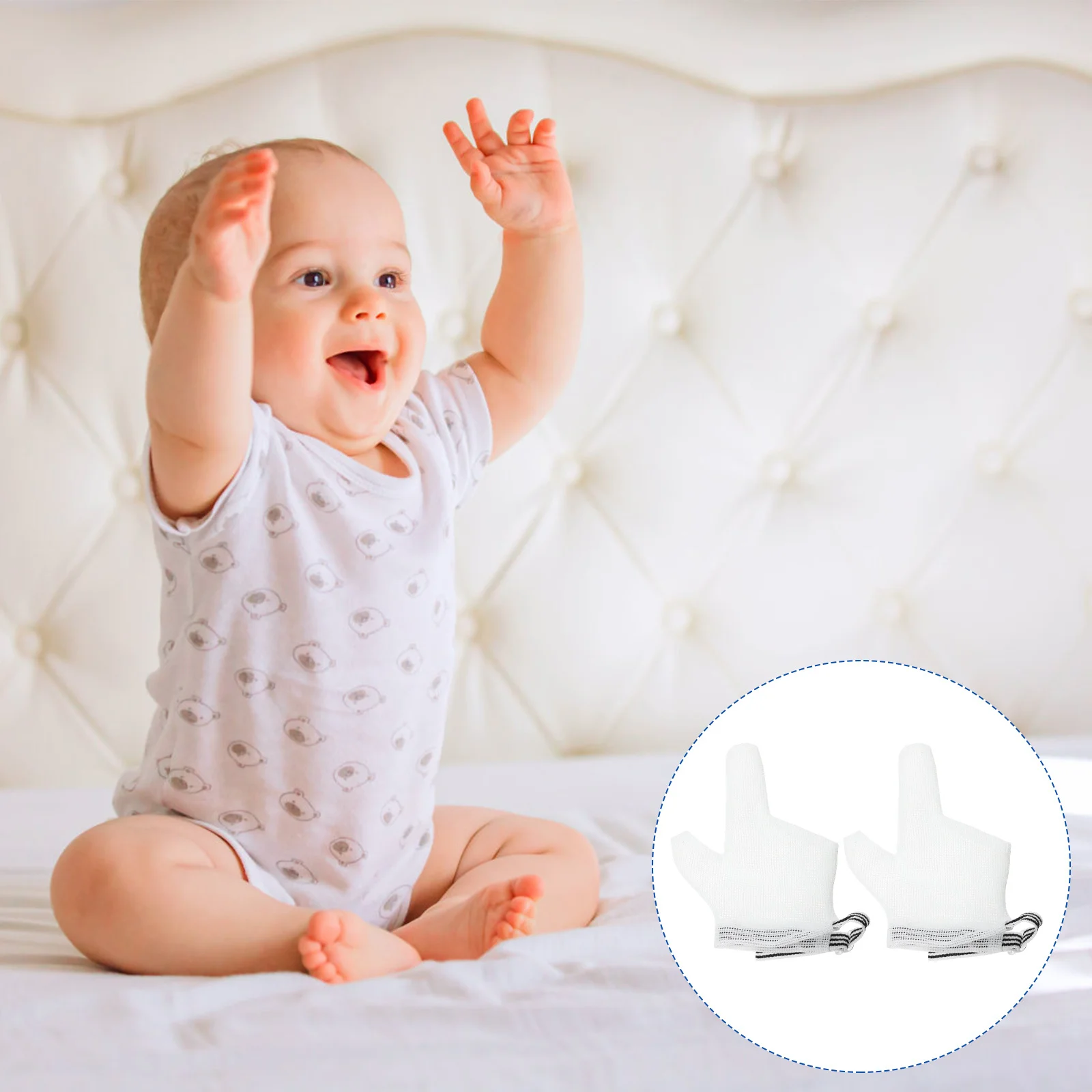 

1Pair Baby Stop Thumb Sucking Gloves Breathable Nylon Infant Finger Protector Anti Scratch Comfortable Hand Guard