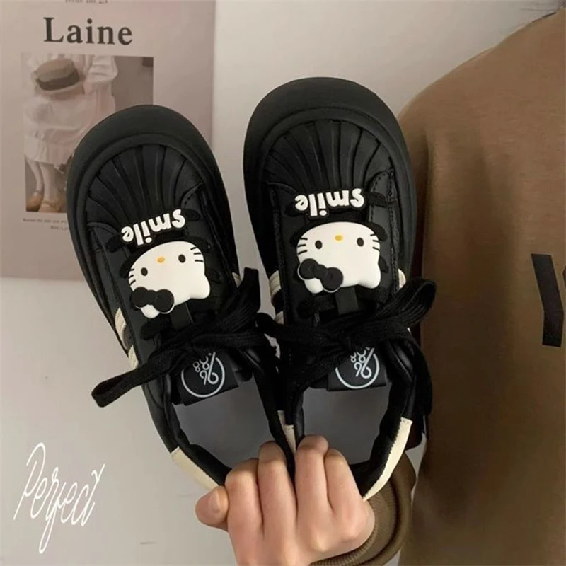 

Hello Kitty Anime Kawaii Sanrio Y2K Shoes Children Ins Cute Cartoon Kt Cat Students Thick Soled Casual Sneakers Gifts for Girls