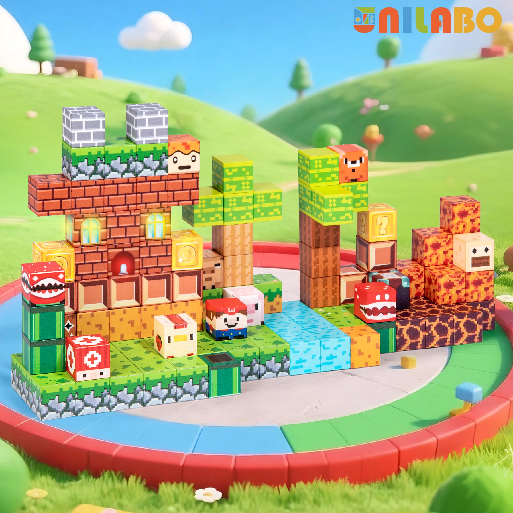 

Unilabo 137PCS Light Up Magnetic Building Blocks, Super Bro 2025 Upgraded STEM Game Toys, Christmas Birthday Gifts for Kids 3+