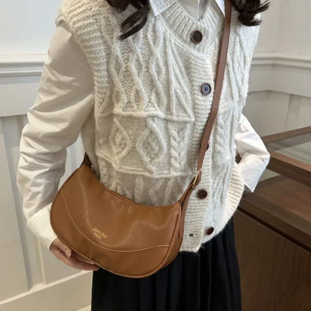 Retro Texture Versatile Winter New Women's Bag Solid Color Casual Simple Generous High-end Temperament Crossbody Shoulder