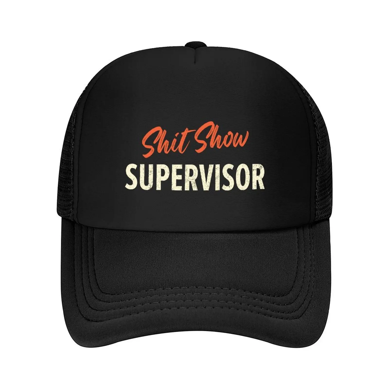 

Offensive Adult Humor Shit Show Supervisor Baseball Cap Icon Kids Hat golf hat genuine Big Size Hat Male Women's