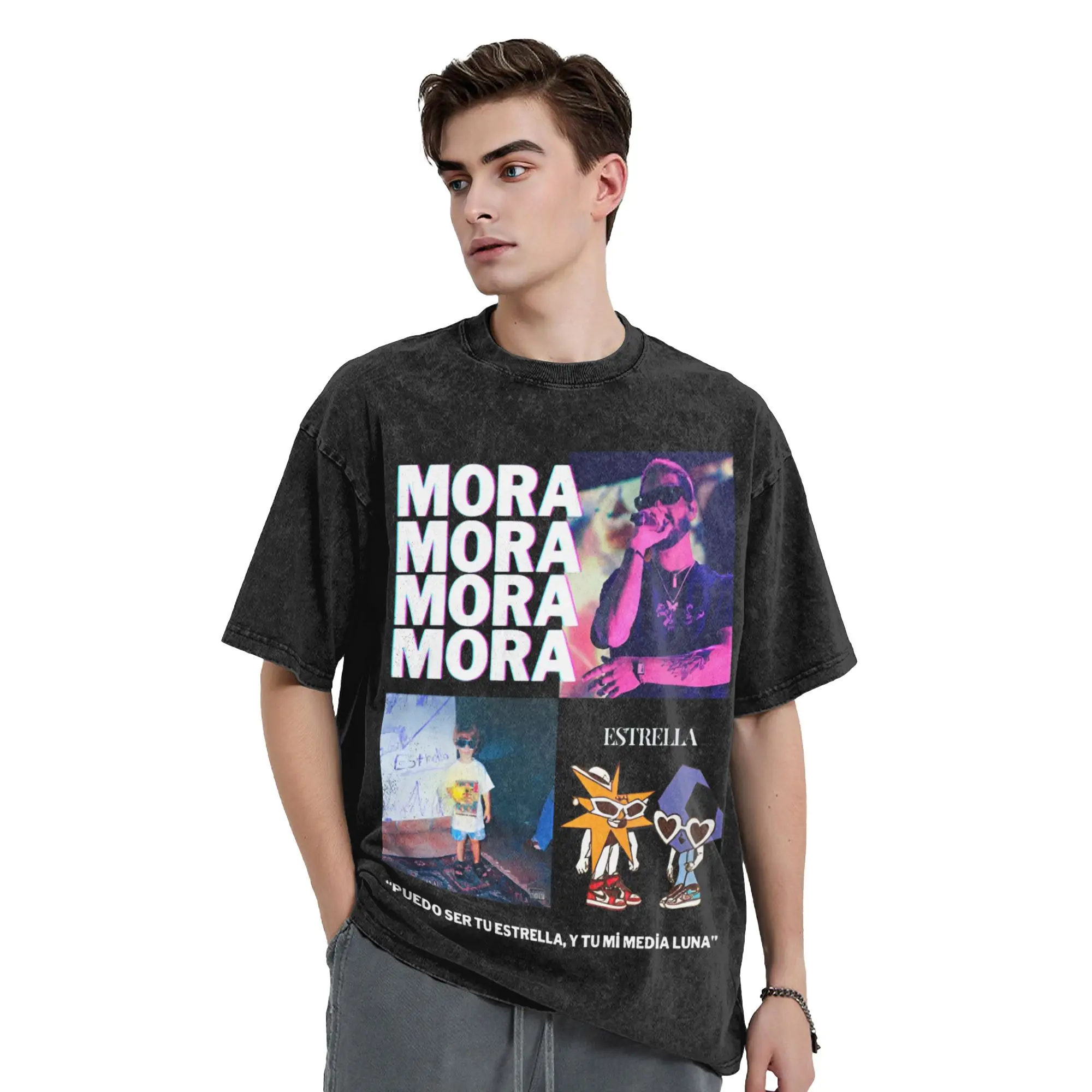 تي شيرت رجالي مغني الراب MORA MICRODOSIS ألبوم جولة 2025 غسلها تي شيرت موضة الصيف تي شيرت الشارع الشهير مطبوعة بلايز رائجة البيع