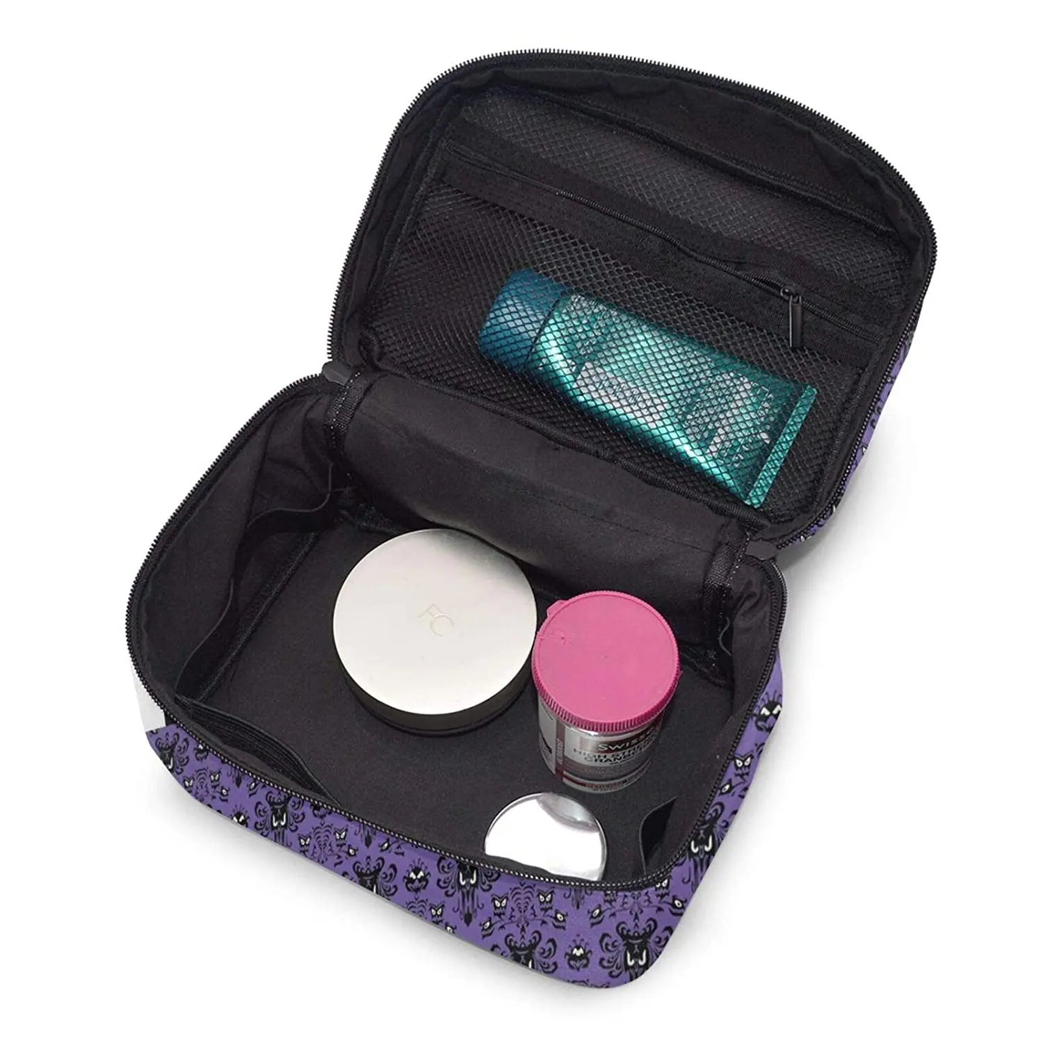 Haunted Mansion Travel Makeup Bag for Women Portable Train Cosmetic Case with Handle Organizer Artist Storage Toiletry Bags