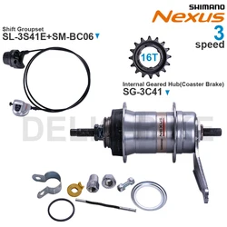 SHIMANO NEXUS Internal Geared Hub SG-3R40 SG-3C40 SG-3C41 Shift Lever SL-3S41E SL-3S35 SM-BC06 3-speed and 16T Original parts