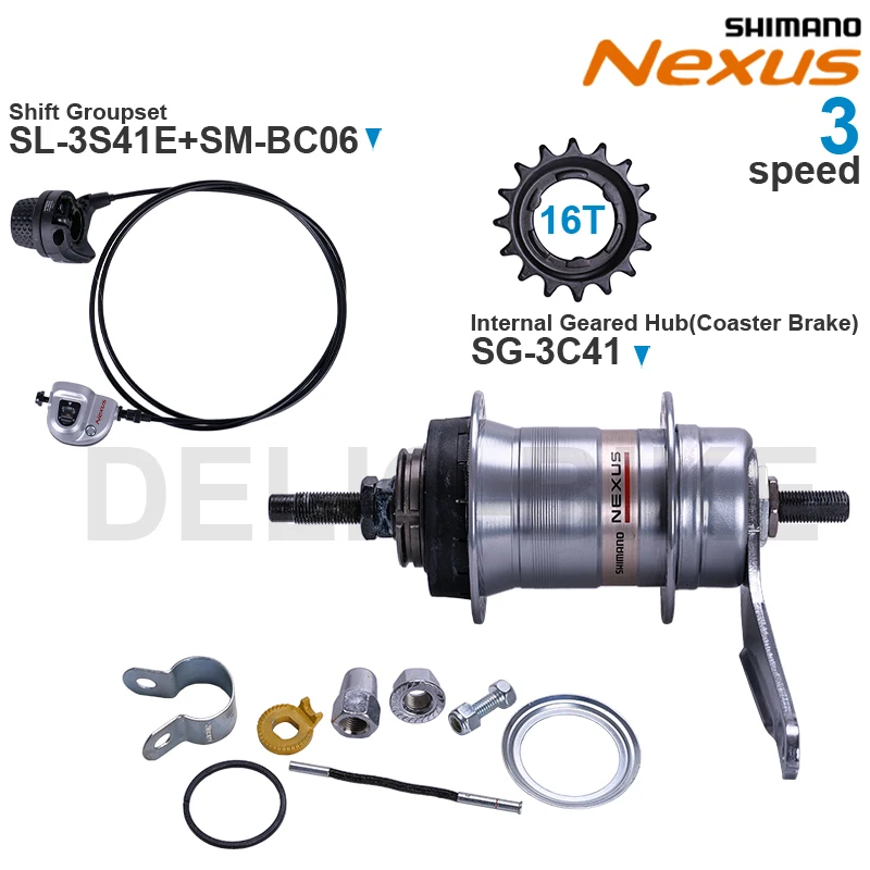 SHIMANO NEXUS wewnętrzna piasta SG-3R40 SG-3C40 SG-3C41 dźwigni zmiany biegów SL-3S41E SL-3S35 SM-BC06 3-biegowych i 16T oryginalnych części