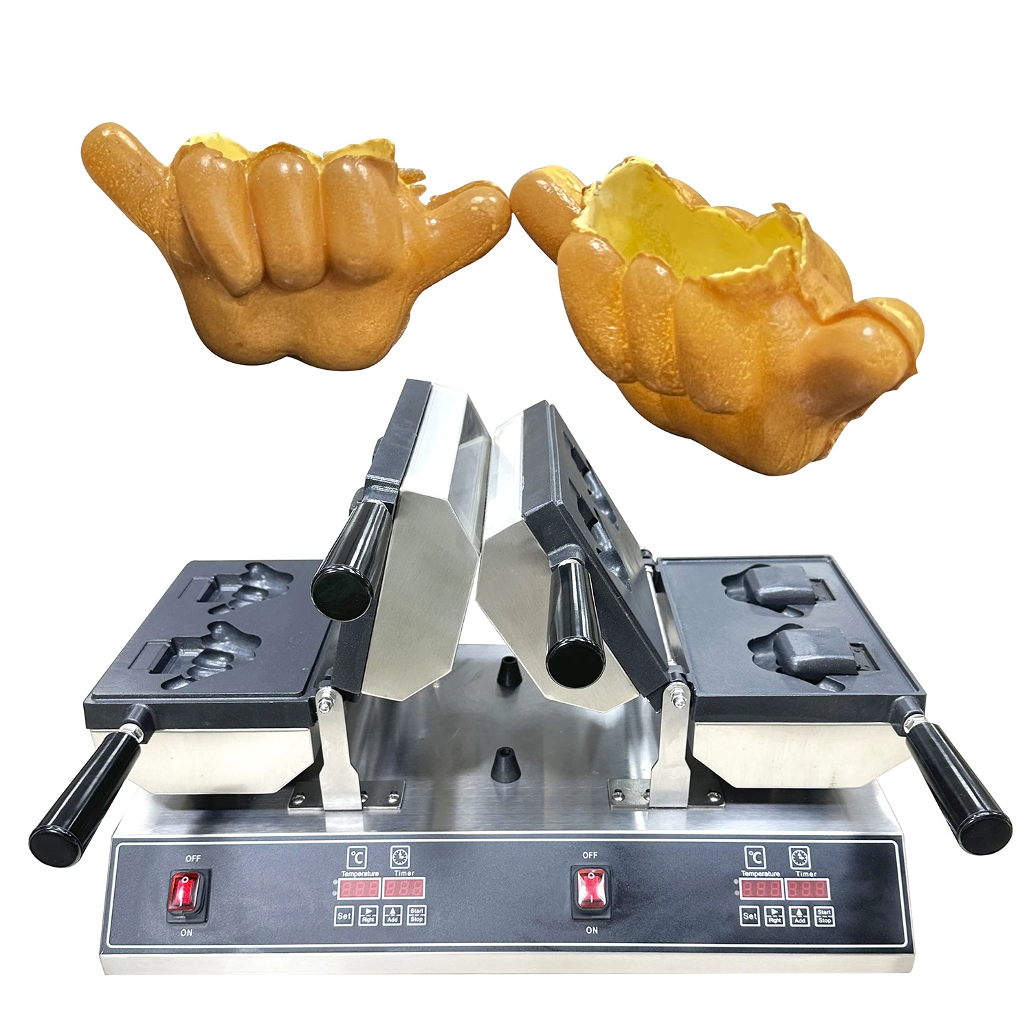 

Snack Baking Equipment Shaka Boom Ice Cream Taiyaki Machine Open Mouth Waffle Cone Maker
