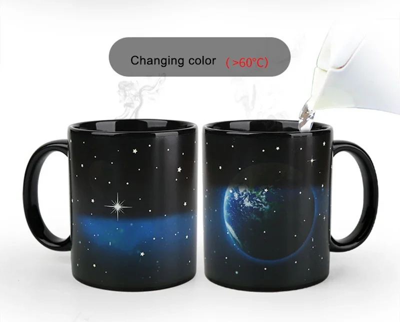 Creative Earth Magic Mug Sublimation Tumblers Coffee Cup Drinkware Ceramic Mugs Discoloration Cups Personalized Gifts Custom Bar