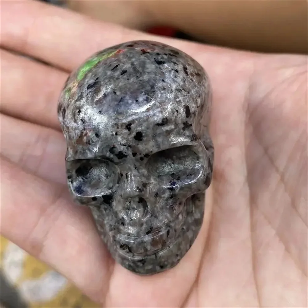 Natural Crystal Skull Ubrit Carved Skull Statue For Halloween Decoration Gift Craft Flint Statue Powerful Sorcery